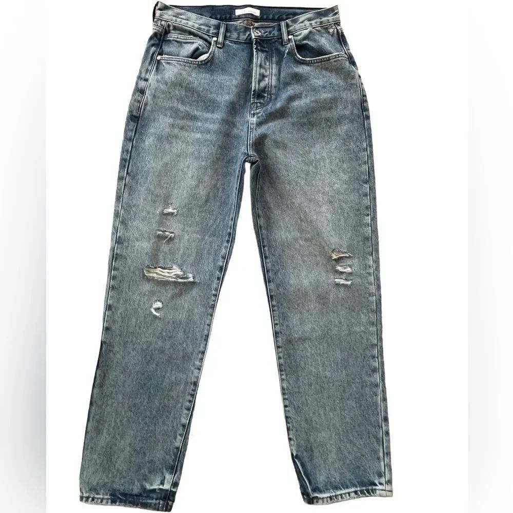 New with tags Betro Simone Mom distressed straight leg jeans w/ button fly sz 31